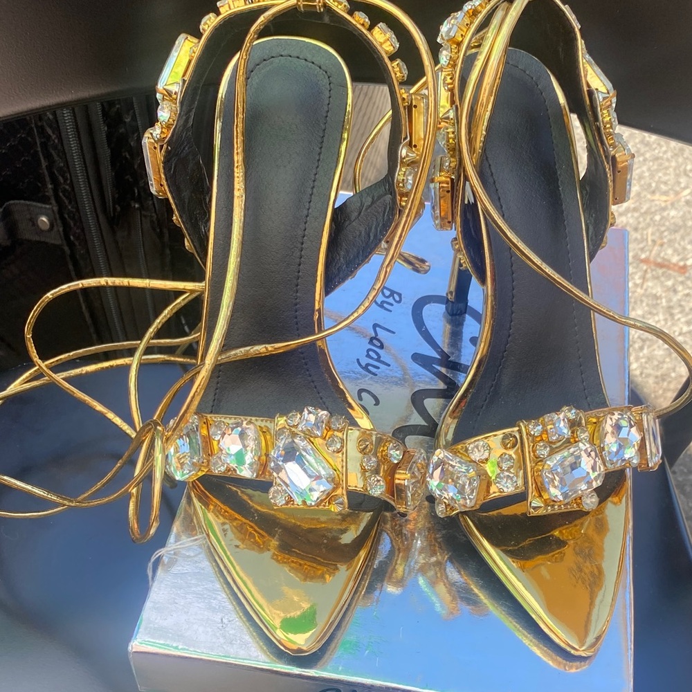 Affordable Fashion Finds Gold Rhinestone Heels - Picture 9 of 9
